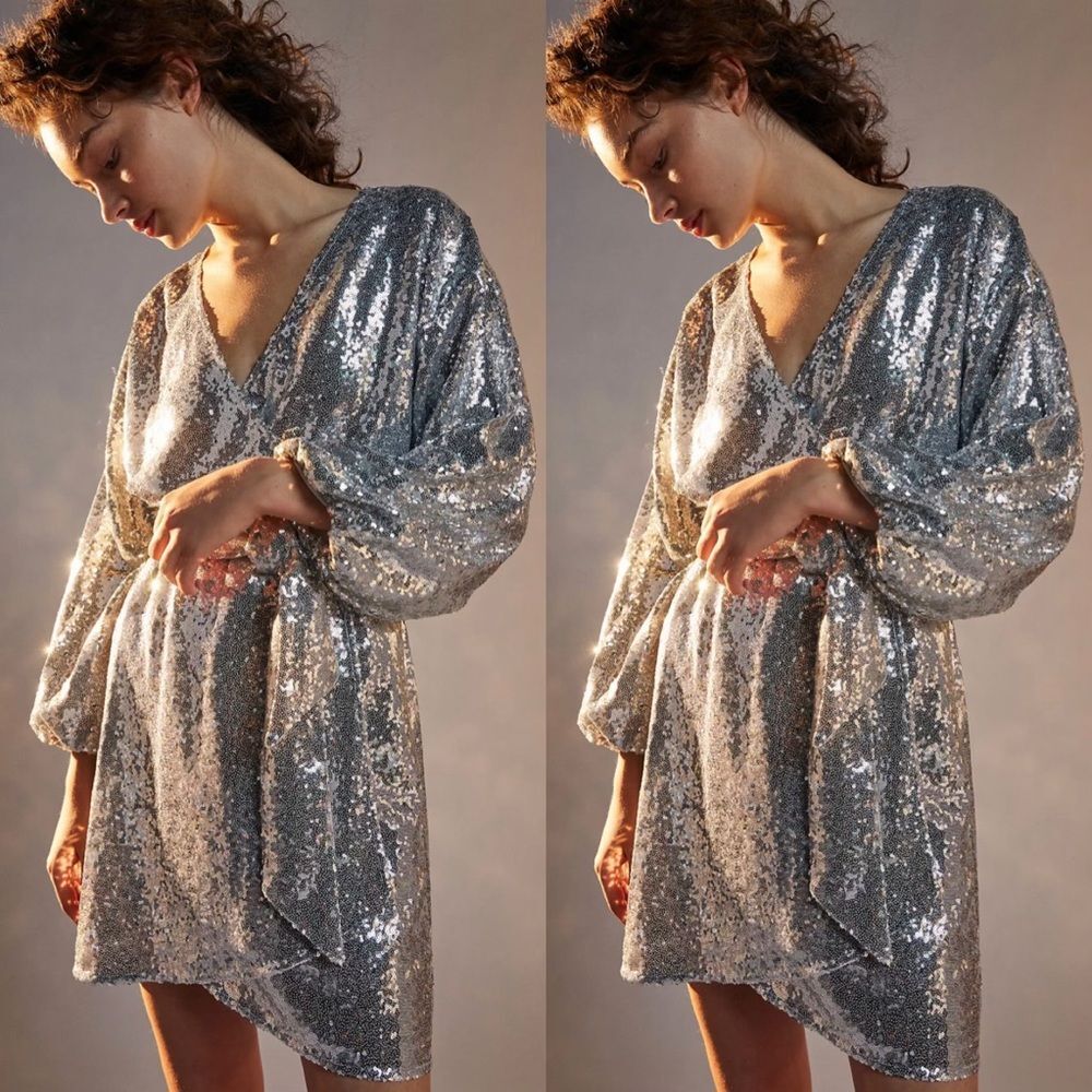 Anthropologie Lisabette Sequined Mini Dress